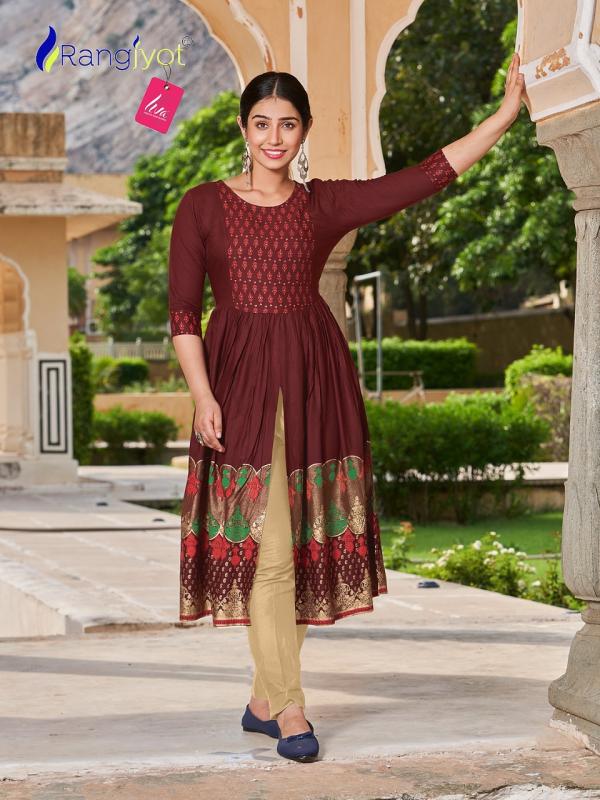 Rangjyot Mihira Fancy Wear Rayon Designer Kurti Collection